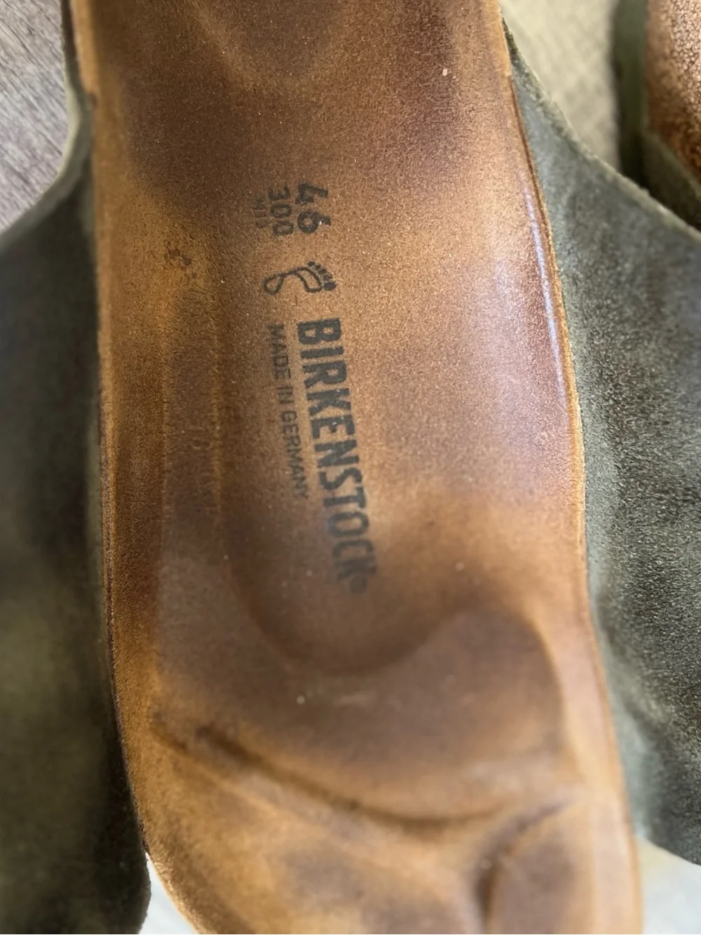 Birkenstock Olive Green Suede Slide Sandals